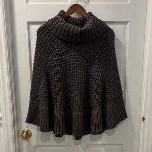 Saint James Cowl Neck Poncho Charcoal Gray Wool/Alpaca Blend Lagenlook Minimal